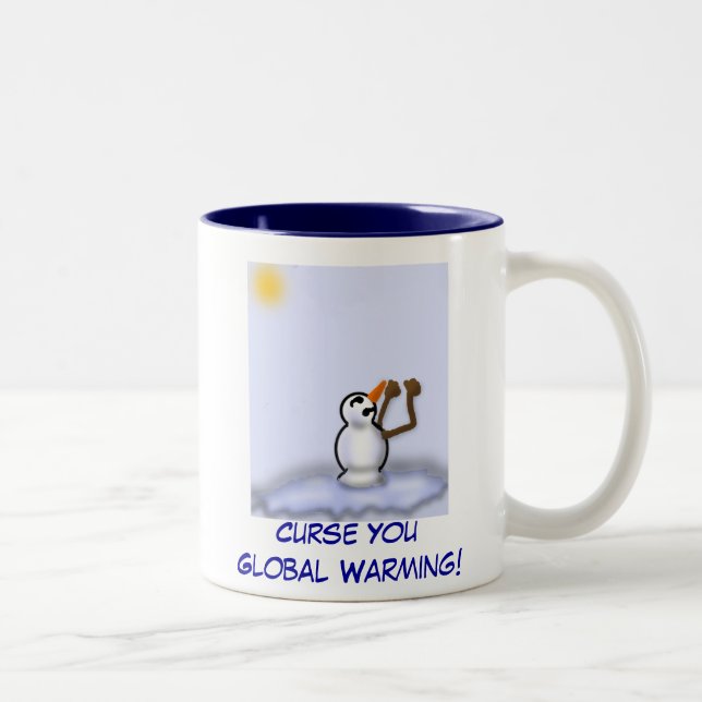 2 Couleurs Tasse de fonte de bonhomme de neige (Droit)