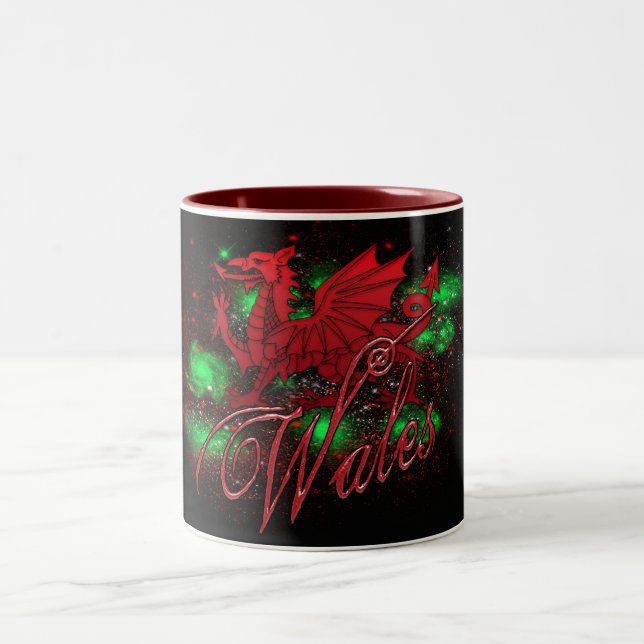 2 Couleurs Tasse de Gallois, dragon, jour du Pays de Galles, (Centre)