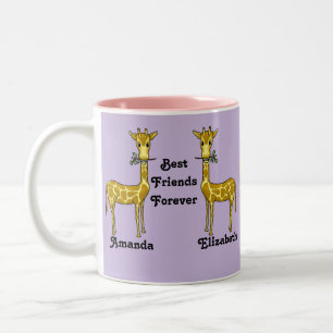 2 Couleurs Tasse de girafe de meilleurs amis
