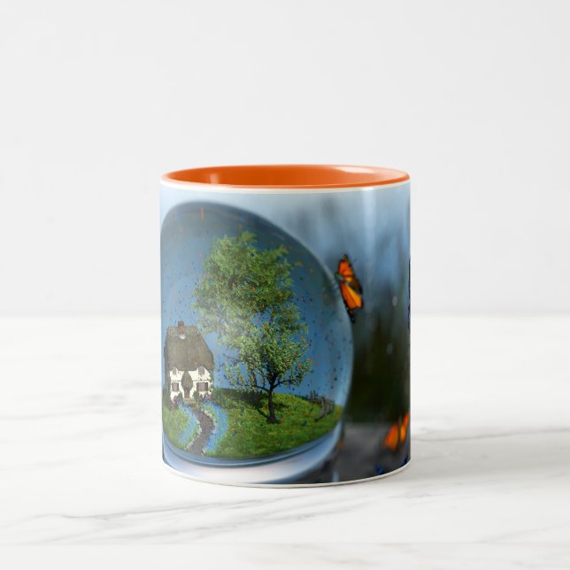 2 Couleurs Tasse de globe de papillon (Centre)