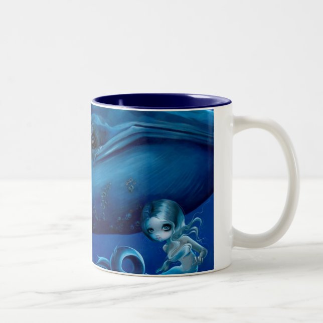 2 Couleurs Tasse de "grande baleine bleue" (Droit)