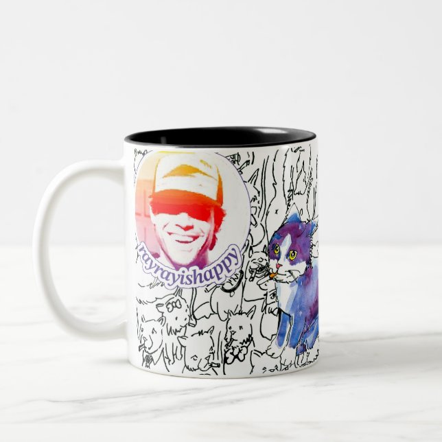 2 Couleurs Tasse de gribouillages de logo RayRay (Gauche)