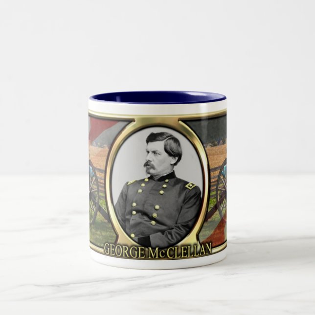 2 Couleurs Tasse de guerre civile de George McClellan (Centre)