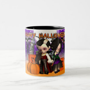 2 Couleurs Tasse de Halloween avec deux enfants de vampire