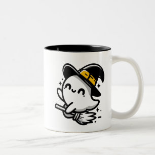 2 Couleurs Tasse de Halloween avec un gentil fantôme de sorci