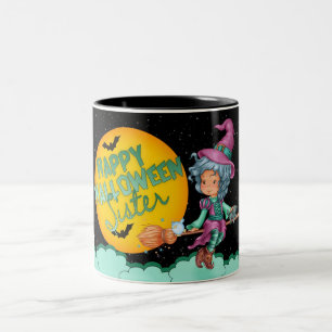 2 Couleurs tasse de Halloween de soeur avec la petite