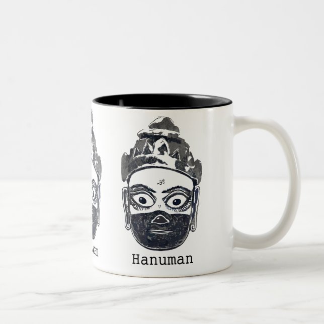 2 Couleurs Tasse de Hanuman (B/W) (Droit)