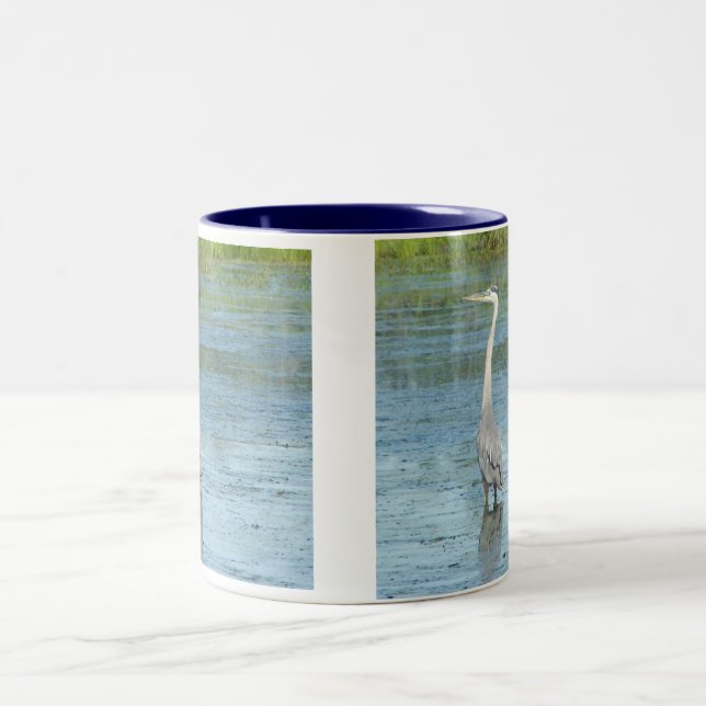 2 Couleurs Tasse de héron de grand bleu (Centre)
