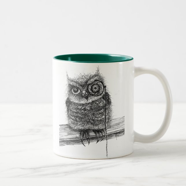 2 Couleurs Tasse de hibou de griffonnage (Droit)