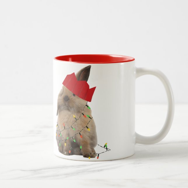 2 Couleurs Tasse de houblon de lapin de Noël (Droit)