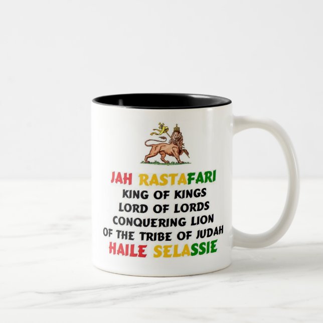 2 Couleurs Tasse de Jah Rastafari - noir (Droit)