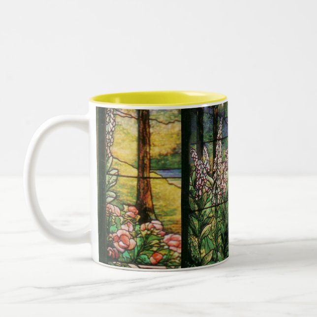 2 Couleurs Tasse de jardin en verre souillé de Tiffany (Gauche)