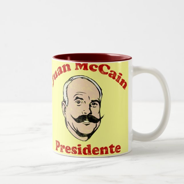 2 Couleurs Tasse de Juan McCain Presidente (Droit)