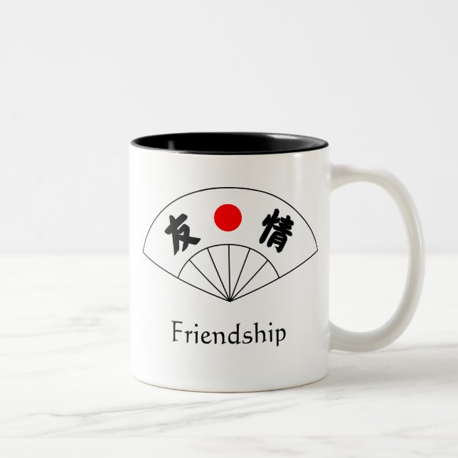 2 Couleurs Tasse de kanji d'amitié (Droit)