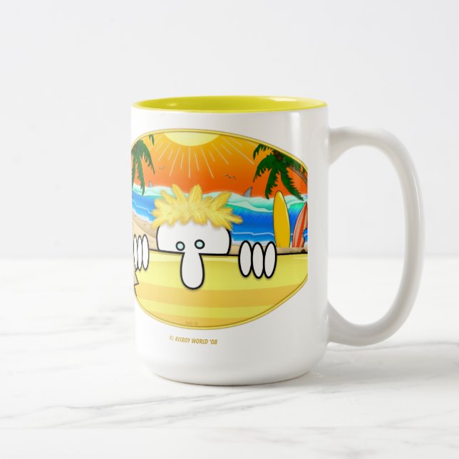 2 Couleurs Tasse de Kilroy de surfer (Droit)