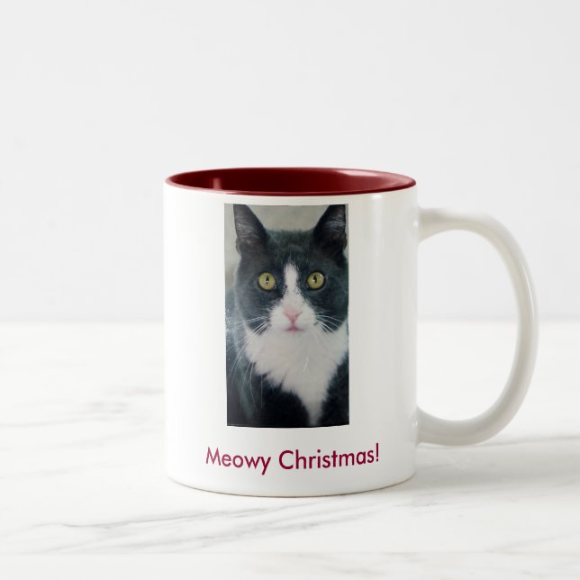 2 Couleurs Tasse de Kitty de saison des vacances de chat de (Droit)