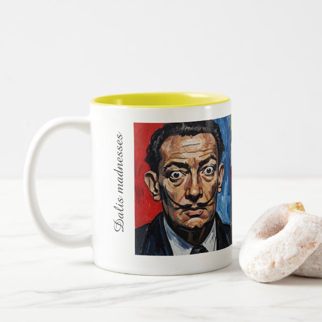 2 Couleurs tasse de la folie de Dali (Avec donut)