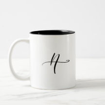 Tasse de la lettre cursive "A"