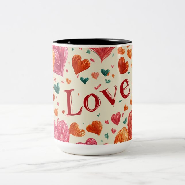2 Couleurs Tasse de la Saint-Valentin | Romantique, mignonne  (Centre)