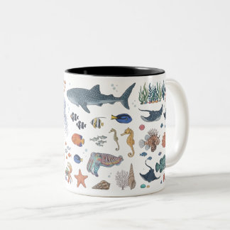 2 Couleurs Tasse de la Vie Marine Kawaii