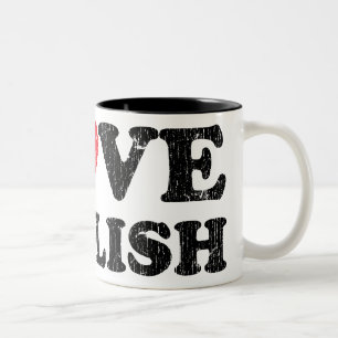 2 Couleurs Tasse de l'anglais d'amour du cru I