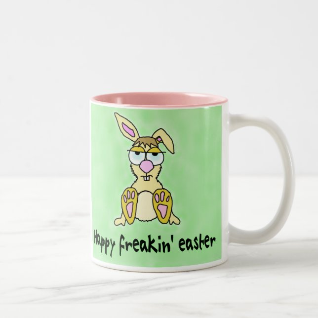 2 Couleurs Tasse de lapin de Pâques (Droit)