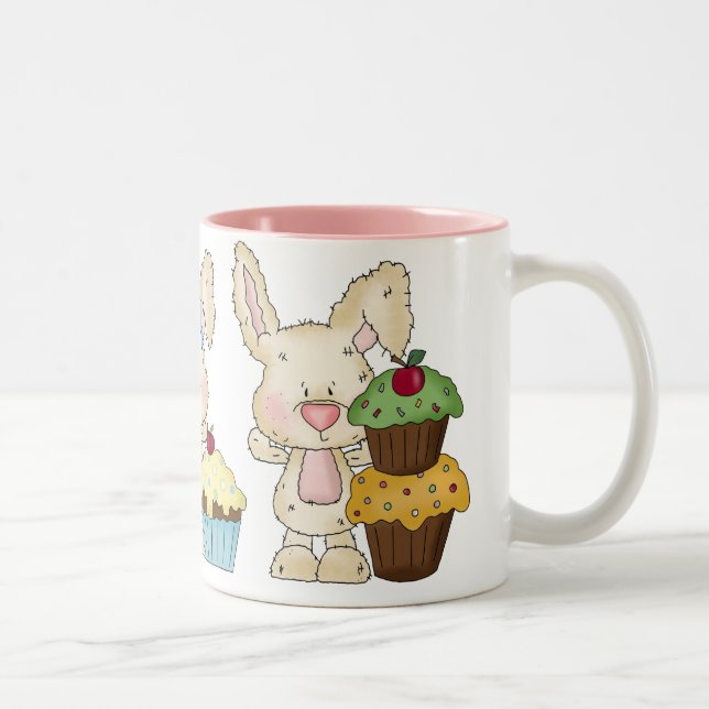2 Couleurs Tasse de lapin de petit gâteau (Droit)