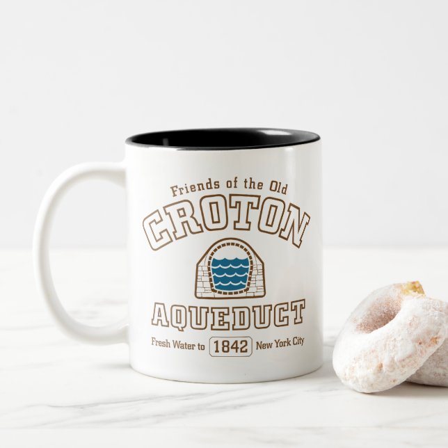 2 Couleurs Tasse de l'aqueduc de Croton ancien (Avec donut)