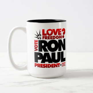 2 COULEURS TASSE DE LIBERTÉ DE PRÉSIDENT 2012 AMOUR DE RON