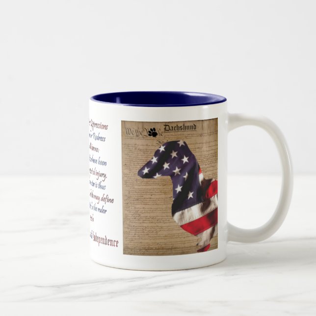 2 Couleurs Tasse de liberté de teckel (Droit)