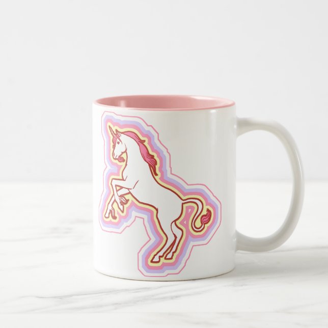 2 Couleurs Tasse de licorne d'arc-en-ciel (Droit)