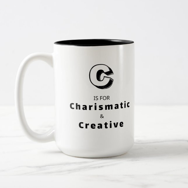 2 Couleurs Tasse de luxe personnalisée C - Éloge Créatif (Gauche)