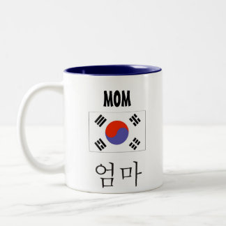 2 Couleurs Tasse de maman avec le drapeau coréen