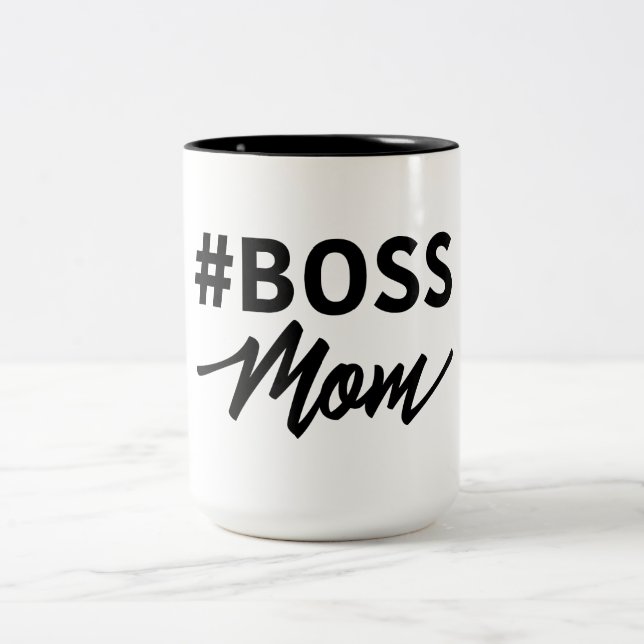 2 Couleurs Tasse de maman de #Boss. Maman de patron. (Centre)