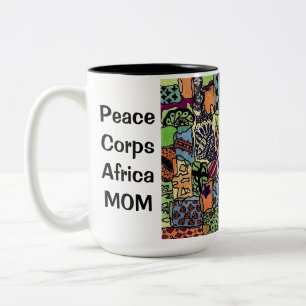 2 Couleurs Tasse de maman de l'Afrique de corps de paix