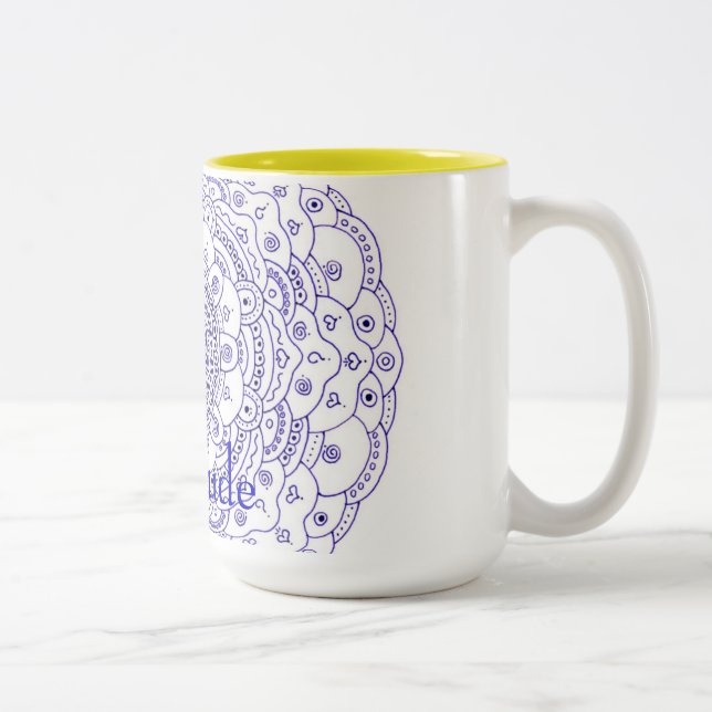 2 Couleurs Tasse de mandala de gratitude (Droit)