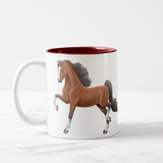 2 Couleurs Tasse de marche de cheval de Saddlebred (Gauche)