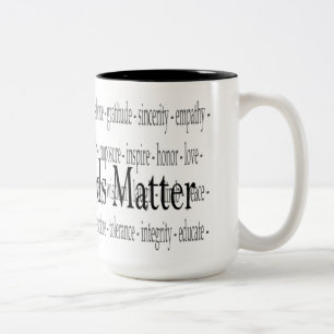 2 Couleurs Tasse de matière de mots