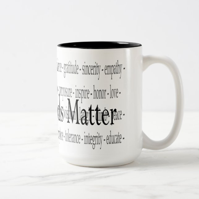 2 Couleurs Tasse de matière de mots (Droit)