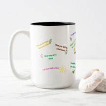 Tasse de matinée colorée et mignonne pour une ment