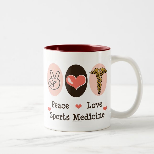 2 Couleurs Tasse de médecine de sports d'amour de paix (Droit)