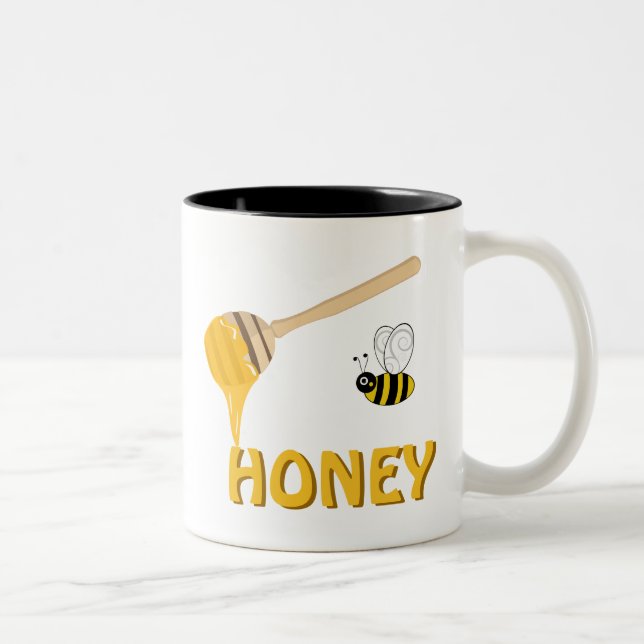 2 Couleurs Tasse de miel et d'abeille de miel (Droit)
