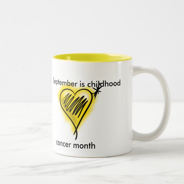 2 Couleurs Tasse de mois de cancer d'enfance (Droit)