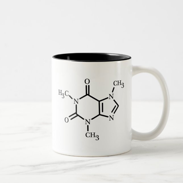 2 Couleurs Tasse de molécule de caféine (15oz) (Droit)