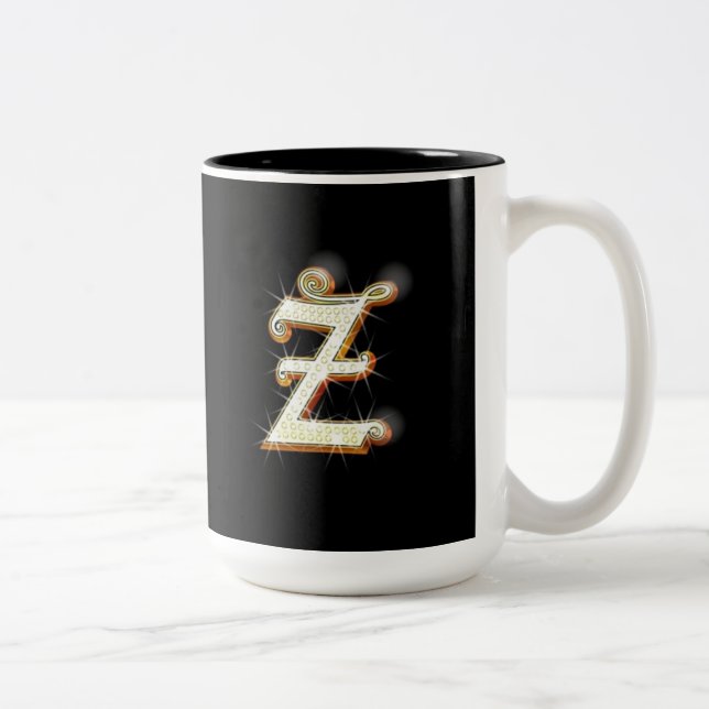 2 Couleurs Tasse de monogramme de la lettre Z (Droit)