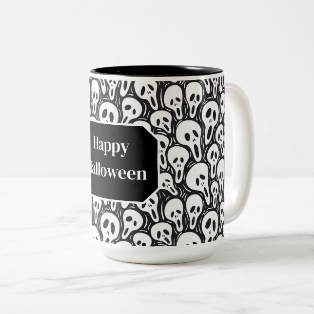 2 Couleurs Tasse de monstre d'Halloween (Devant droit)