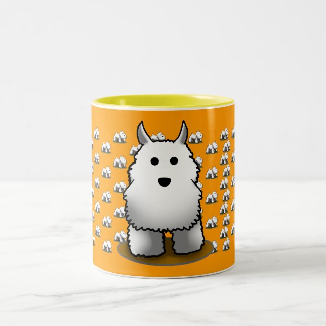 2 Couleurs Tasse de motif de Westie (Centre)