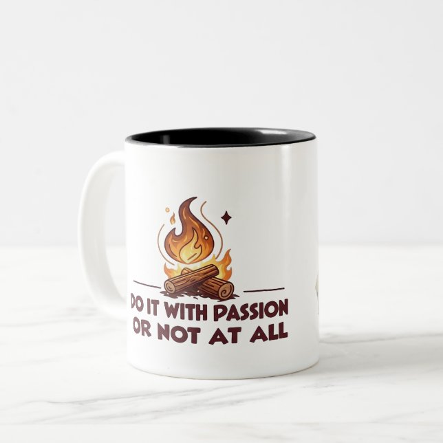 2 Couleurs Tasse de motivation personnalisée avec nom 'Faites (Devant gauche)