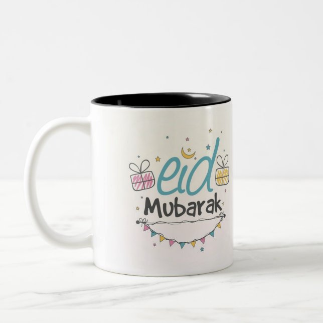 2 Couleurs tasse de Mubarak d'eid (Gauche)