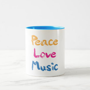 2 Couleurs Tasse de musique d'amour de paix